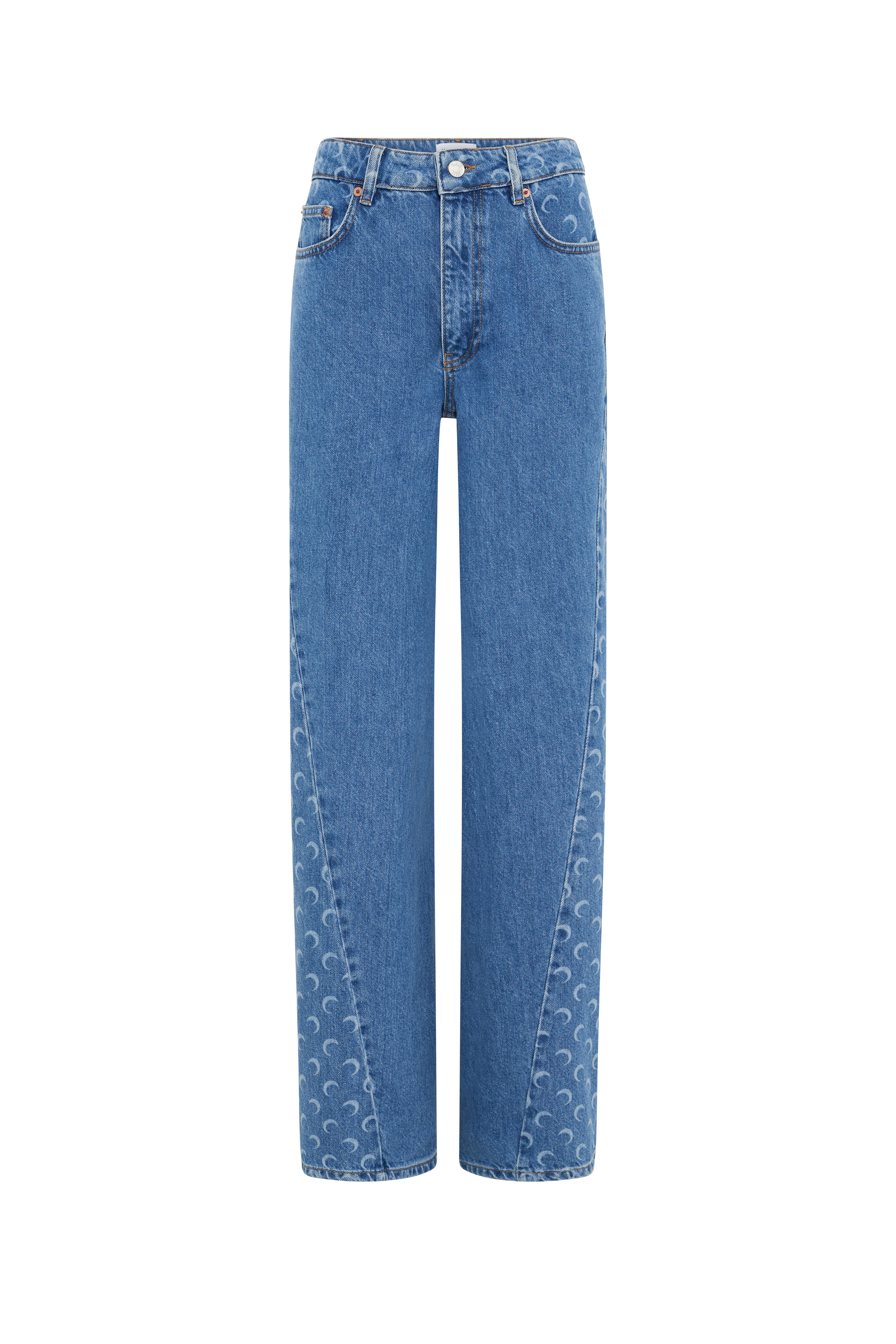 Moon Laser Blue Wash Denim Baggy Jeans - 4