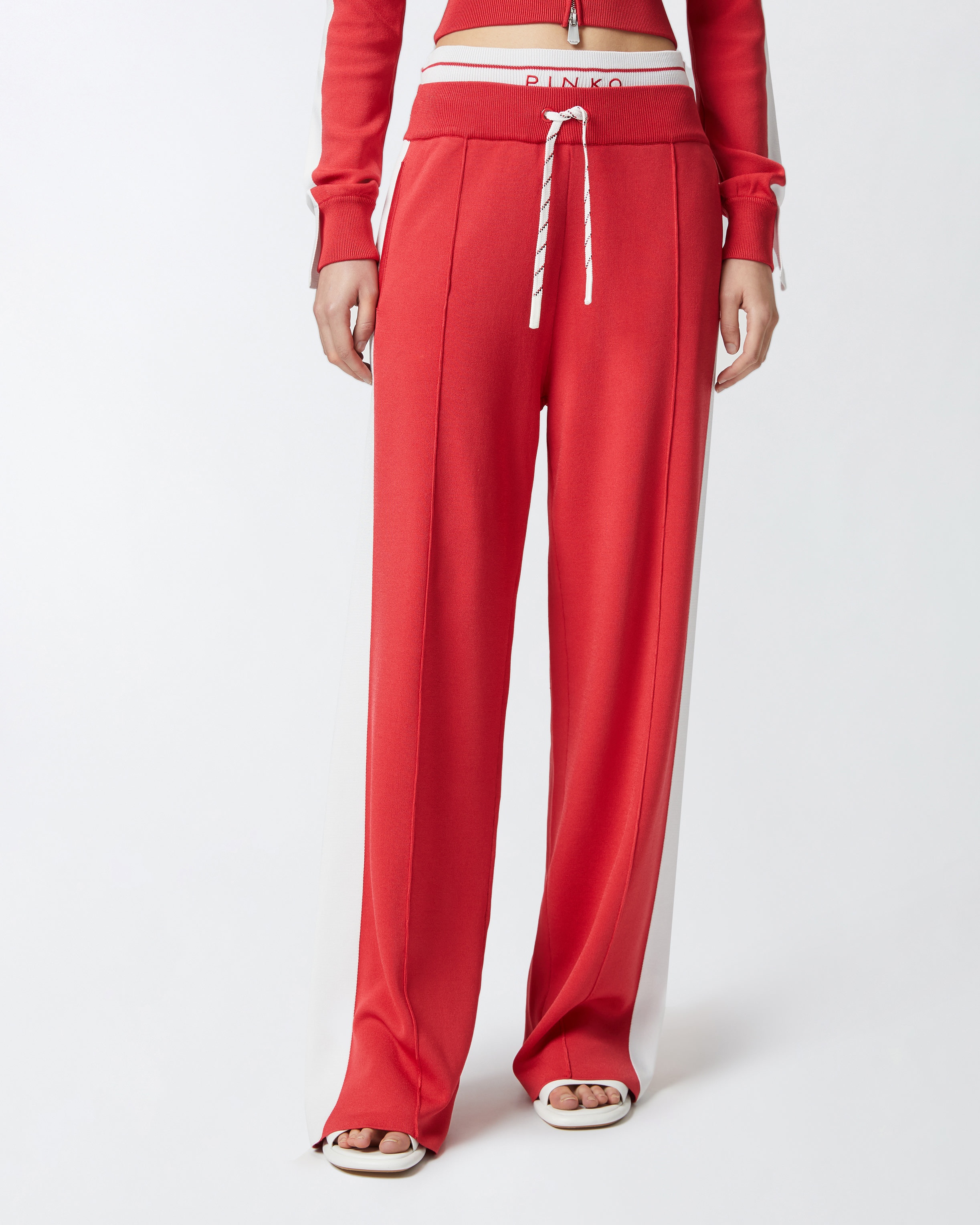 WIDE-LEG SPORTY TROUSERS WITH SIDE BAND DETAIL - 3