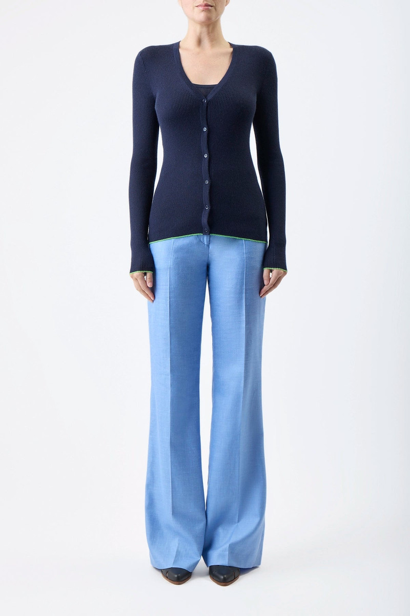 GABRIELA HEARST Addison Knit Cardigan in Navy Cashmere Silk outlook