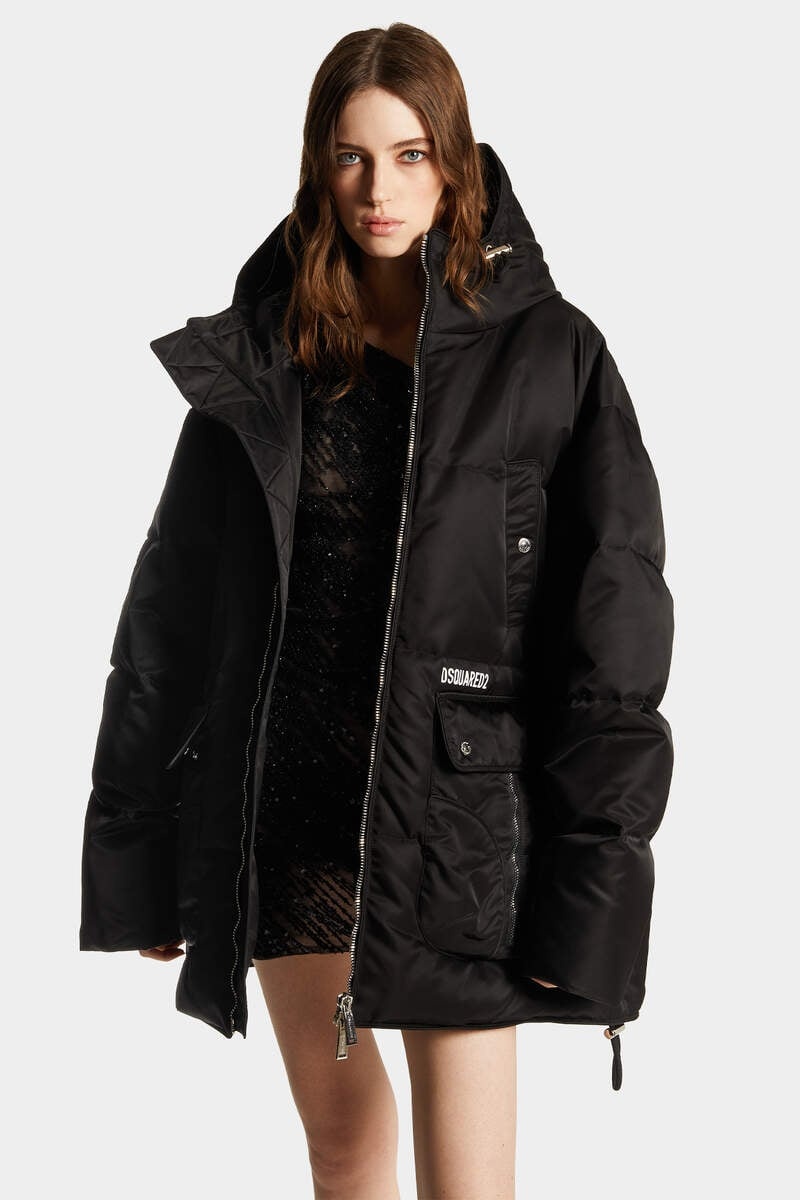 MAXI MULTI-POCKET PARACHUTE PUFF COAT - 3