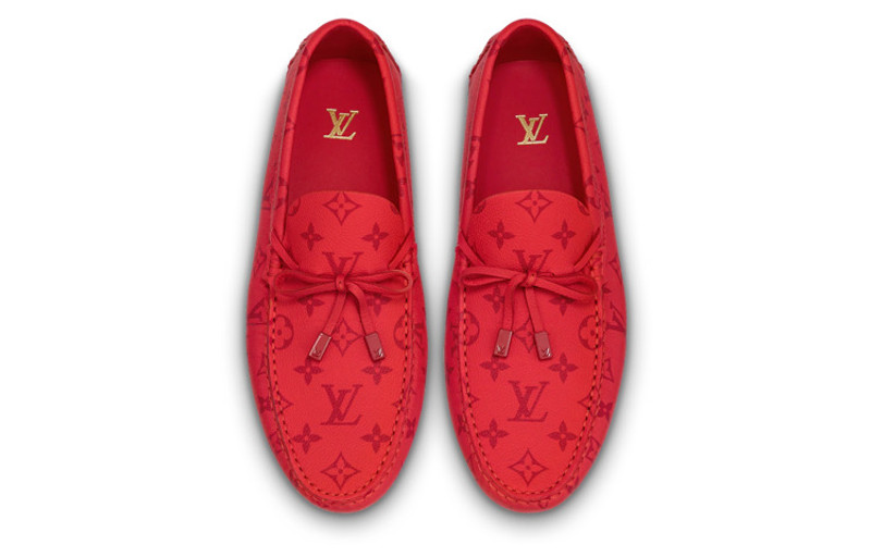 Louis Vuitton LOUIS VUITTON Driver Moccasin Shoes 'Red Monogram' 1AAPY6 outlook