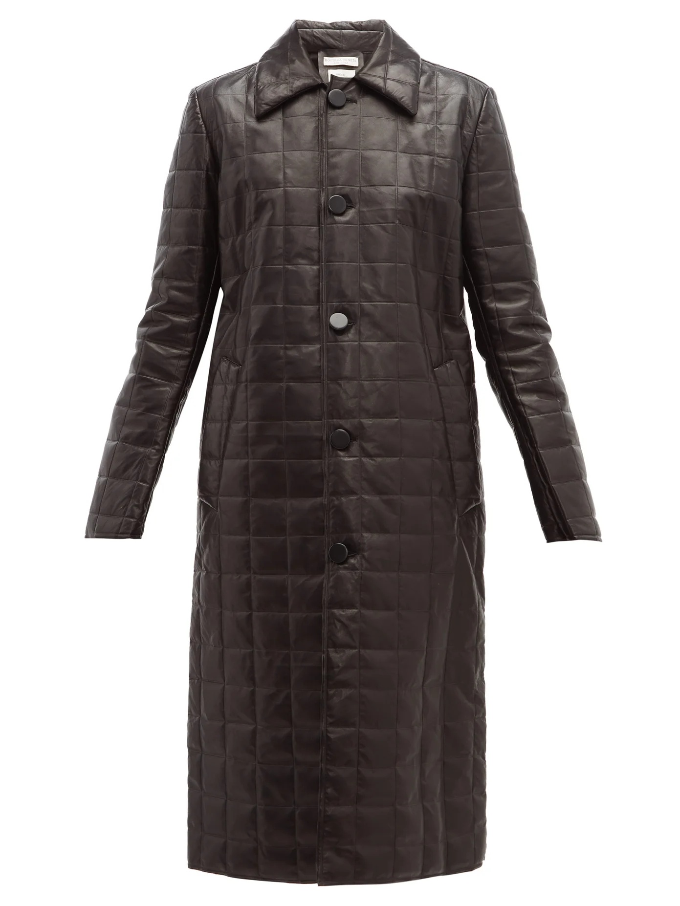 Quilted-leather down-filled coat - 1