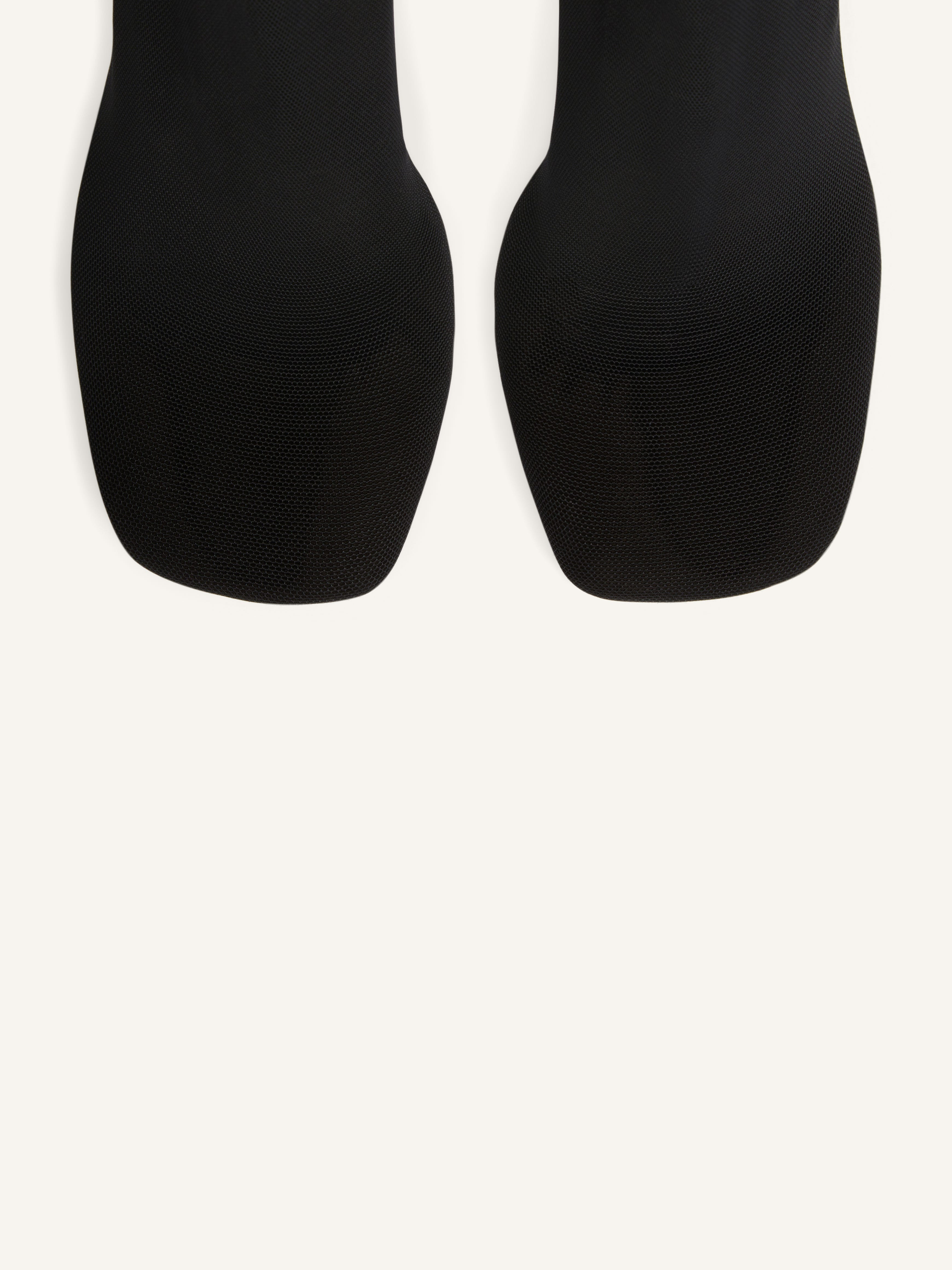 SQUARE TOE MESH THIGH BOOTS - 6
