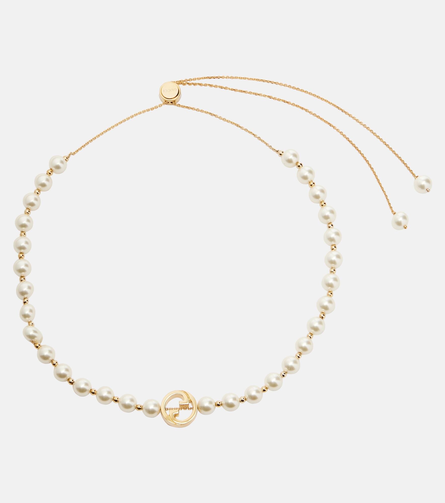 Interlocking G pearl necklace - 1