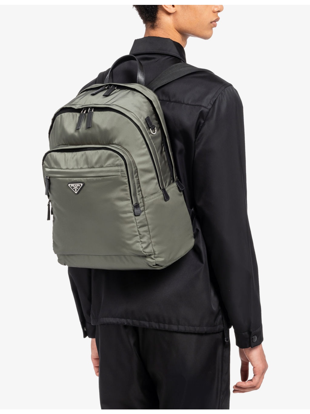 Re-Nylon and Saffiano Leather Backpack - 2