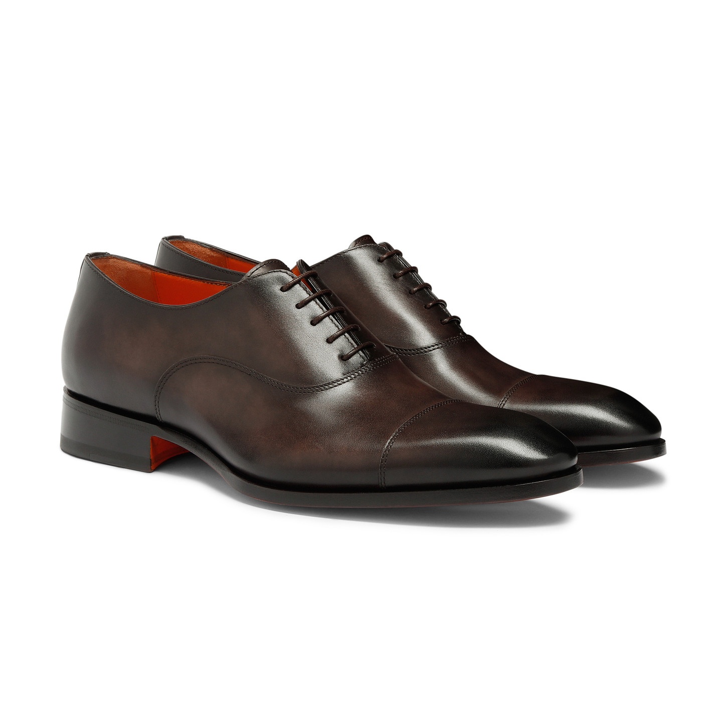 Men's polished brown leather Oxford shoe - 3