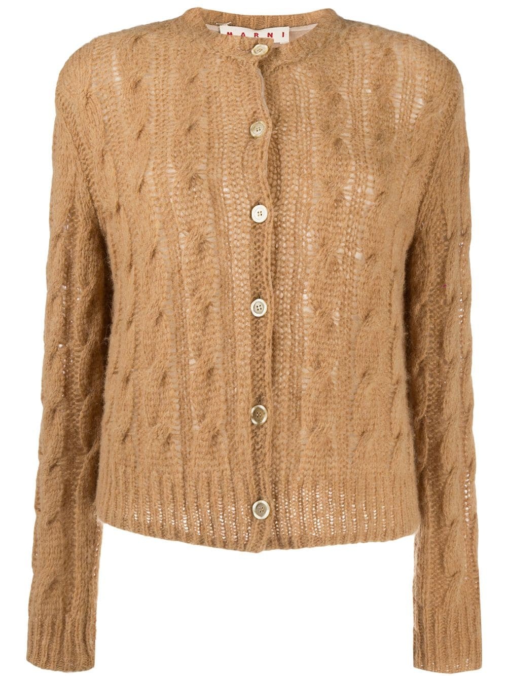 open knit cardigan - 1