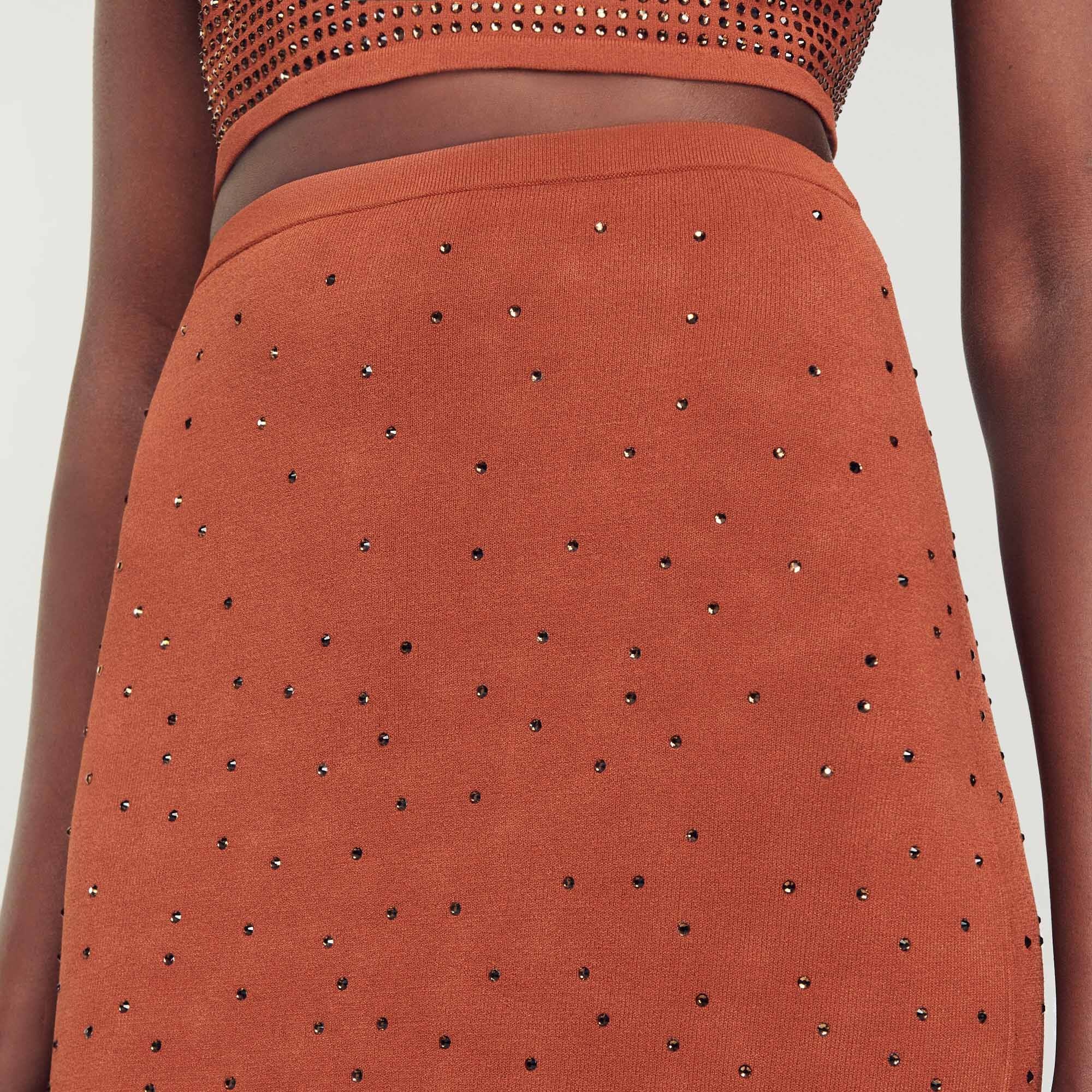 RHINESTONE-EMBELLISHED MIDI SKIRT - 4