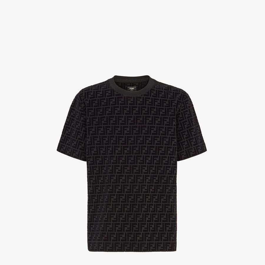 T-shirt in black piqué - 1