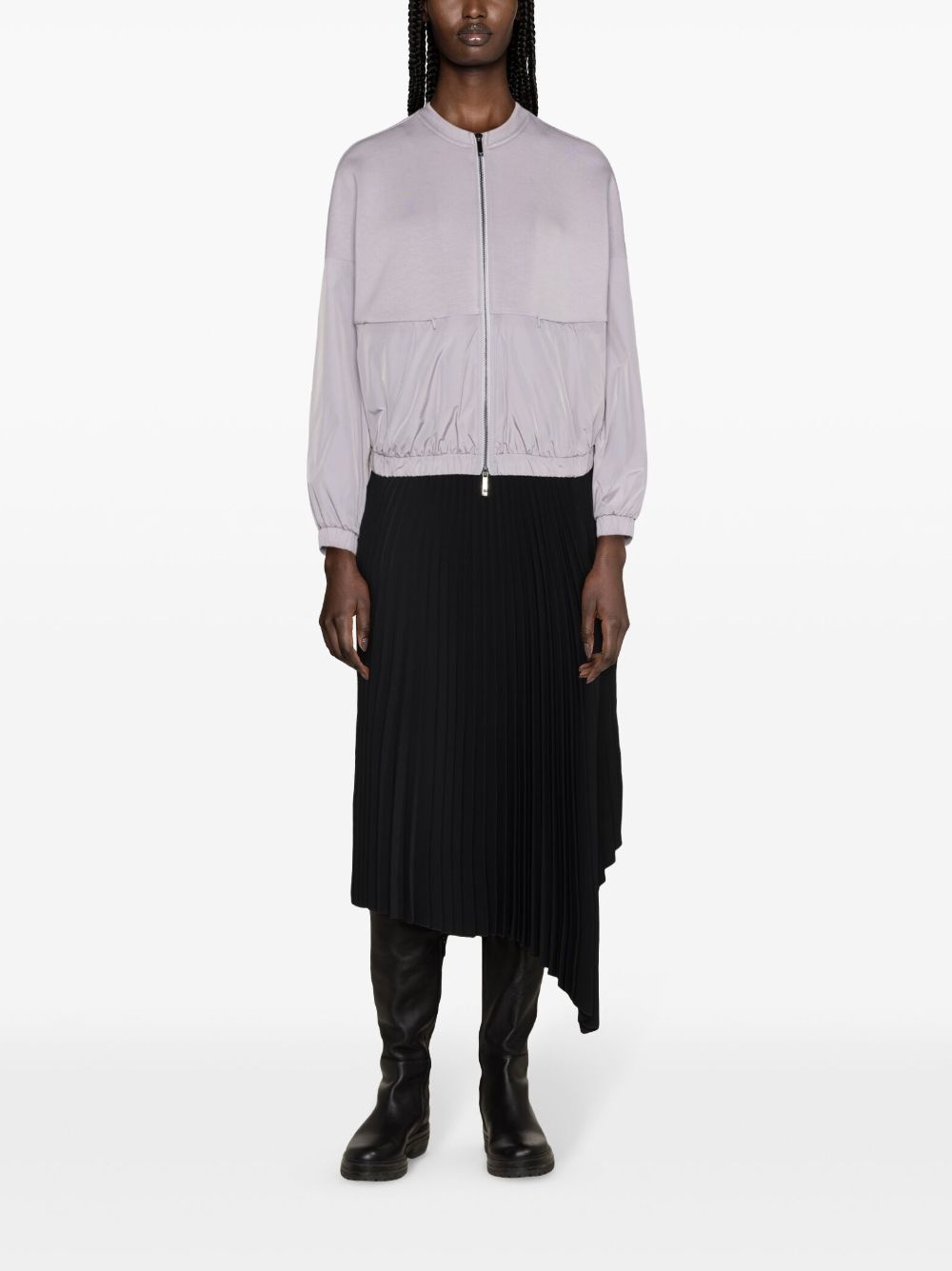 scuba-jersey panelled bomber jacket - 2
