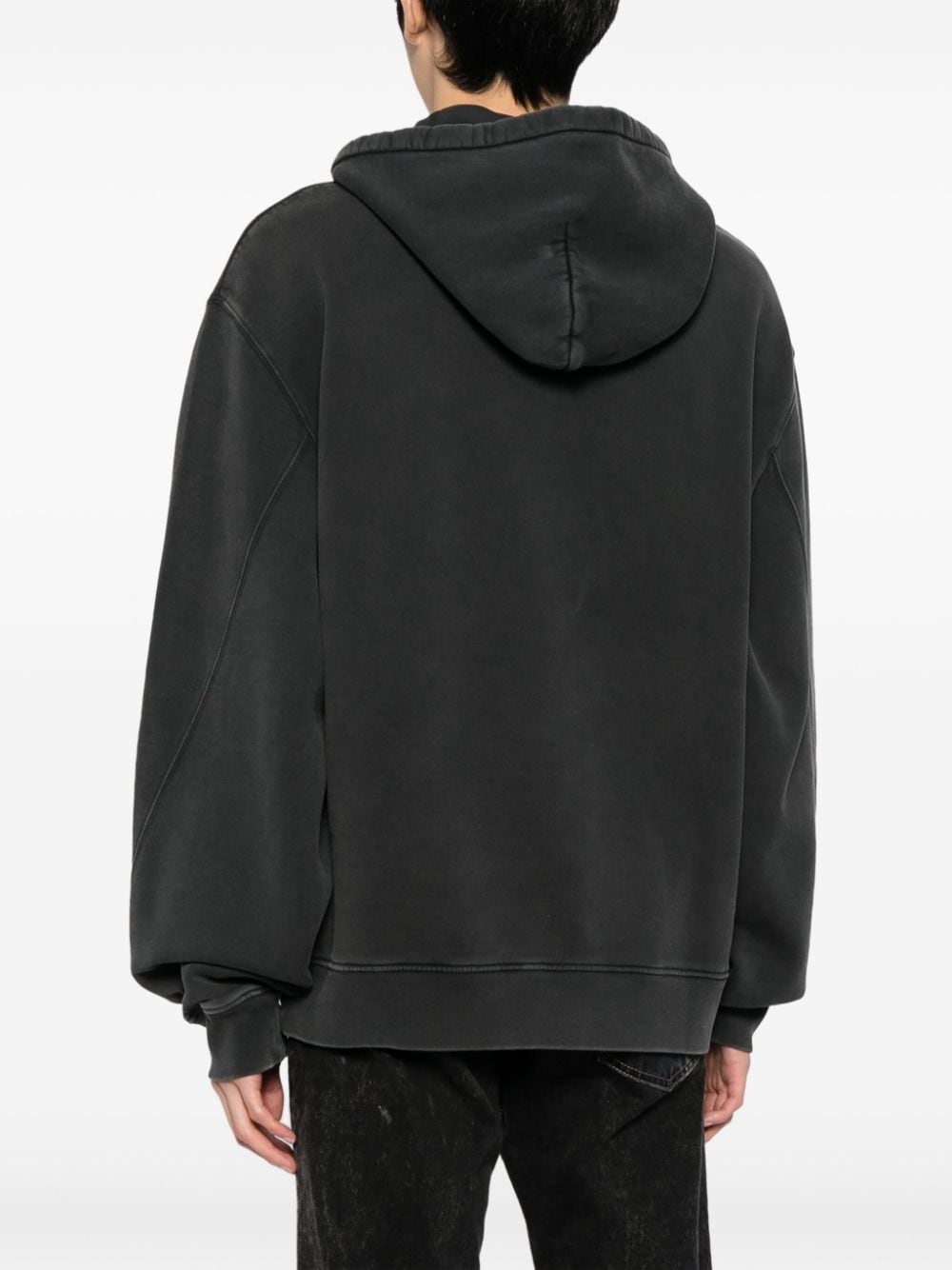 glitter-detailed cotton hoodie - 4