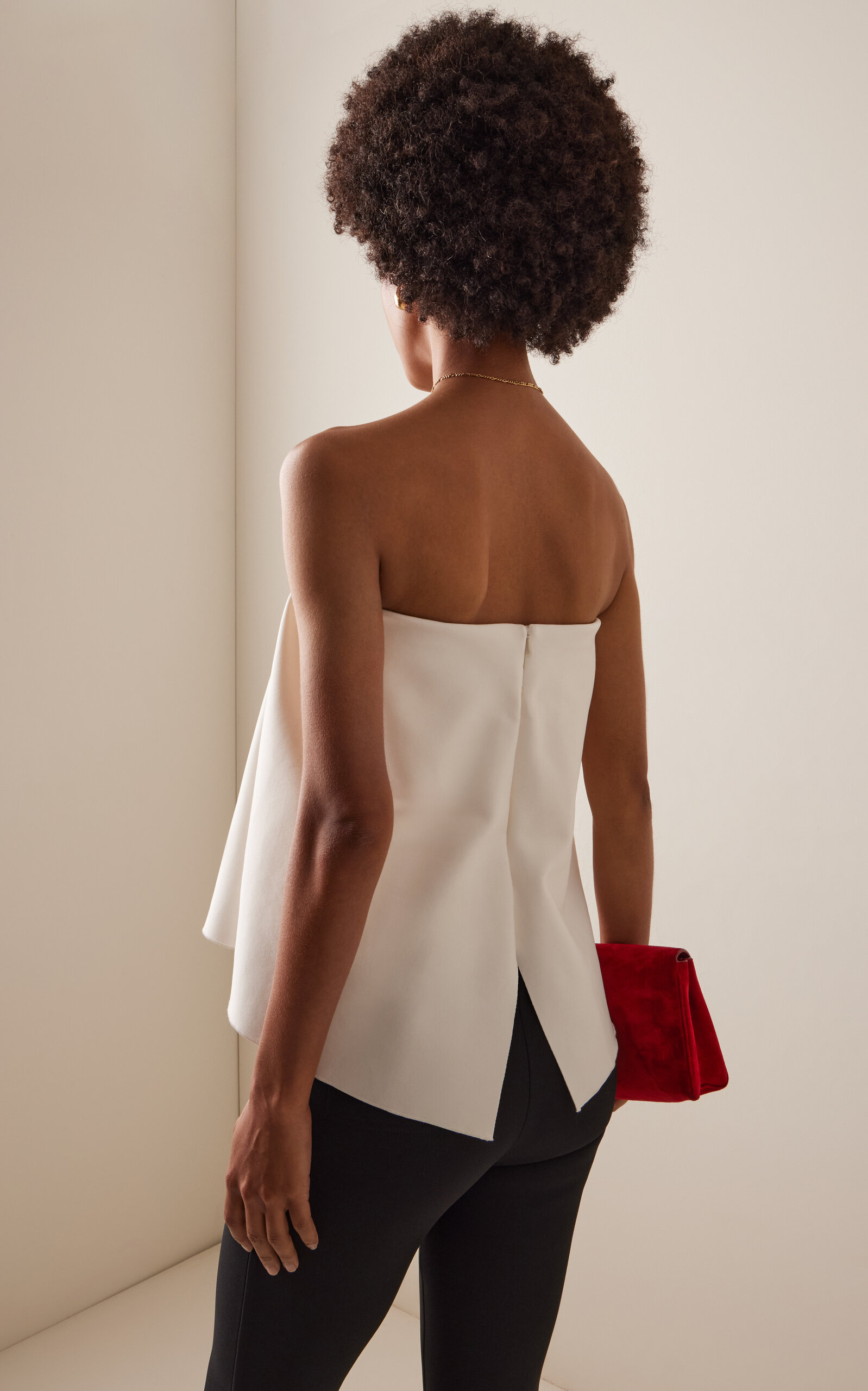 Ruched Tube Top white - 4
