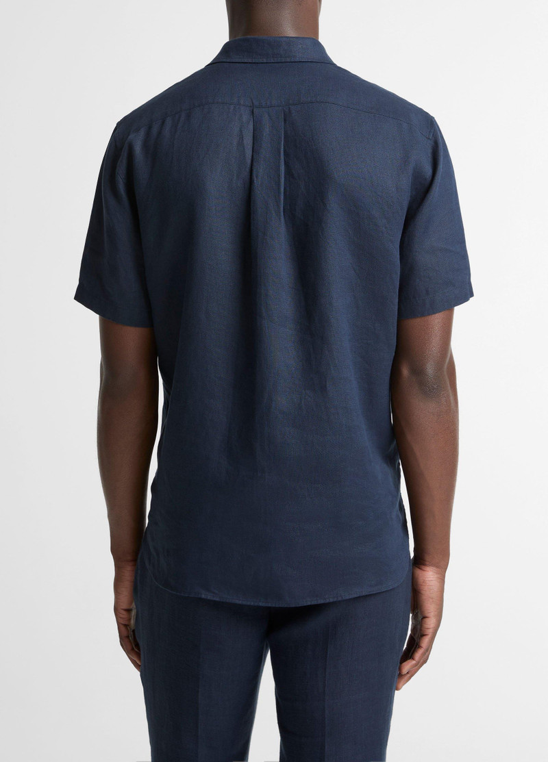 Vince Linen Short-Sleeve Button-Front Shirt outlook