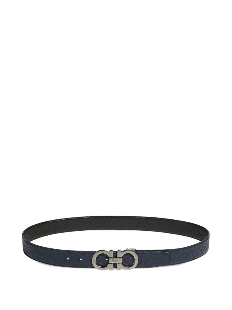 gancini-buckle leather belt 1