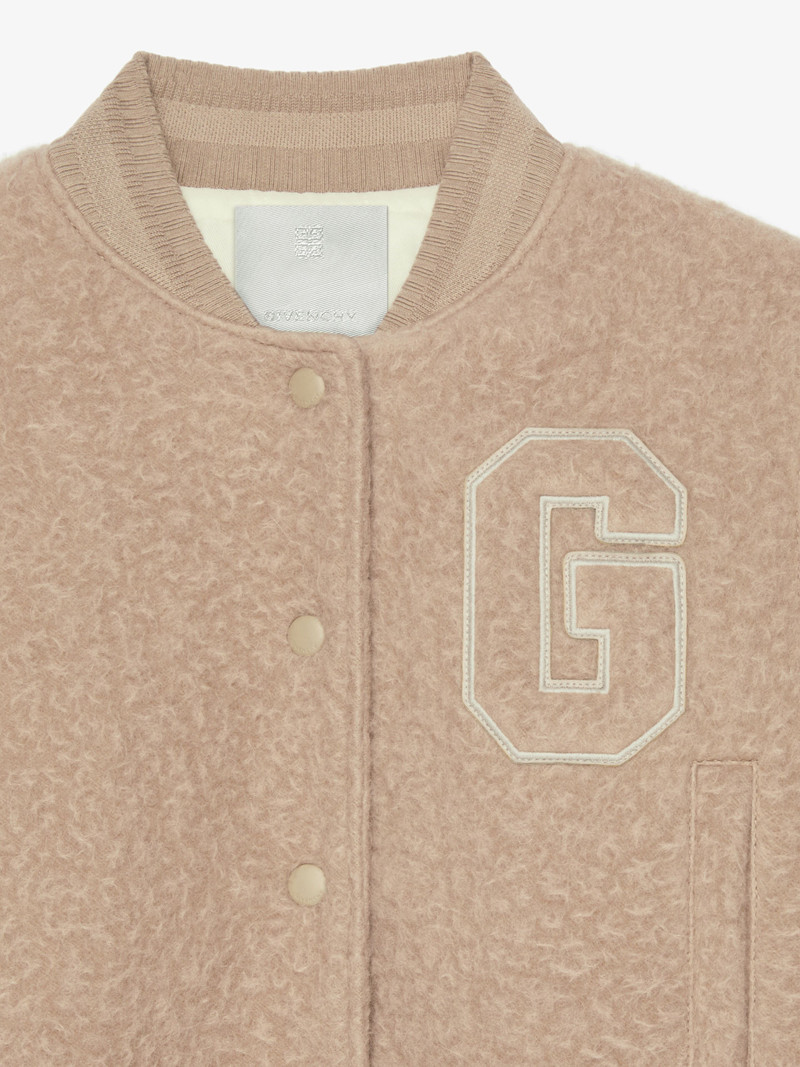 VARSITY JACKET IN ALPACA BOUCLETTE WOOL AND LEATHER 5