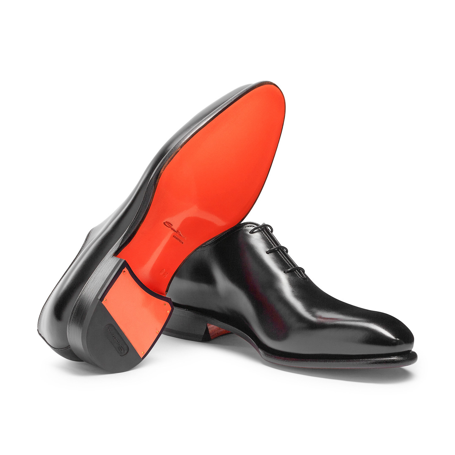 Men's polished black leather Oxford shoe - 4
