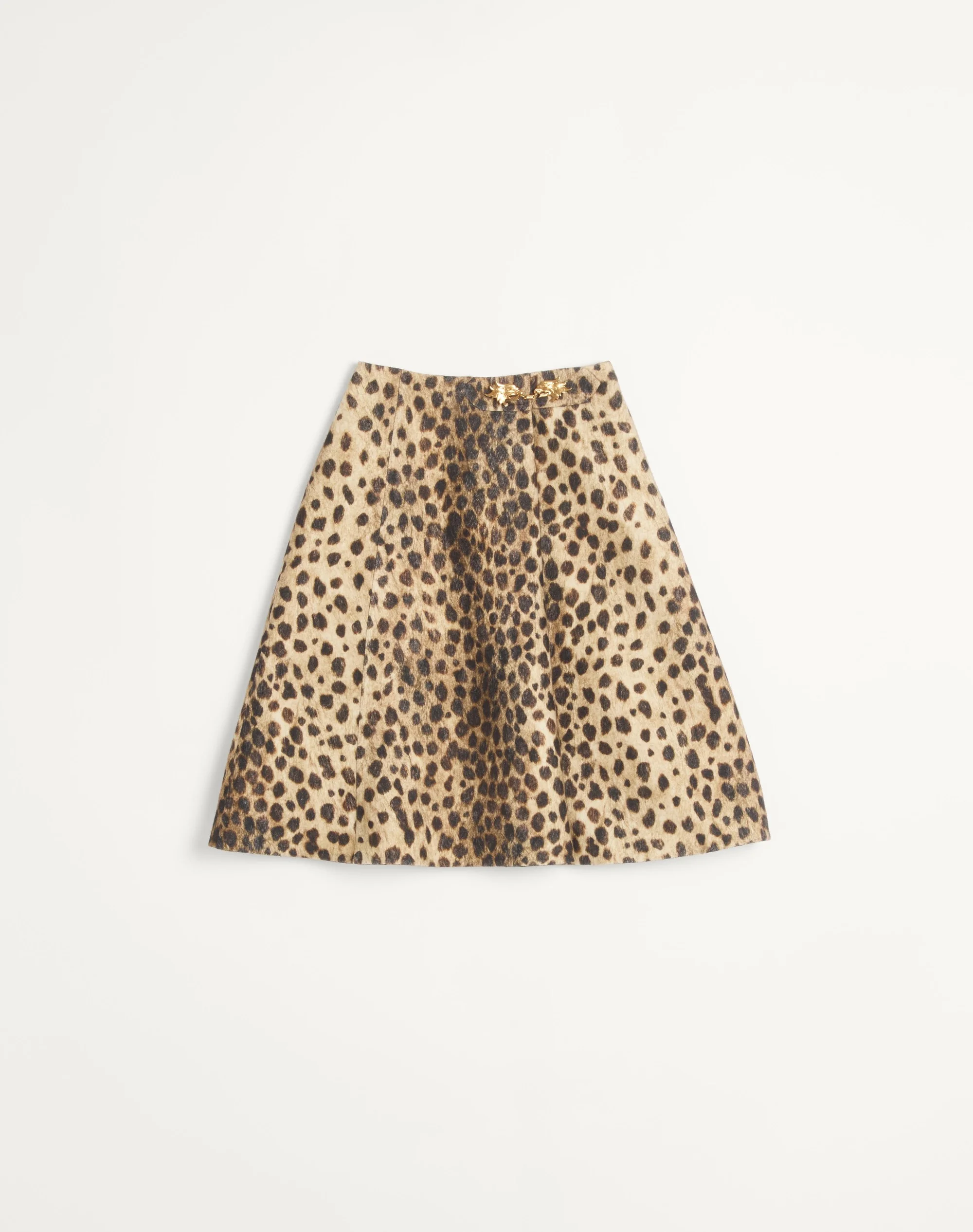 WOOL CLOTH SKIRT IN JAGUAR SPOTS PRINT - 1