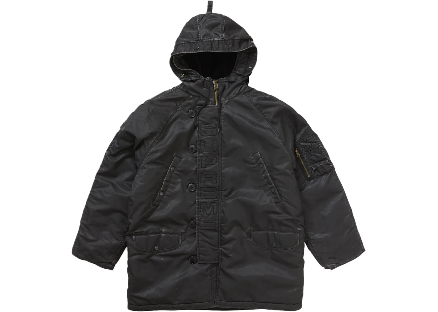 Supreme Washed Flight Satin N 3B Parka Black - 2