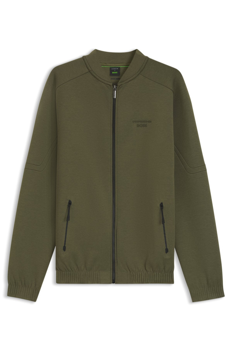PORSCHE X BOSS ZIPPER-UP SWEATSHIRT WITH EMBOSSED ARTWORK 1