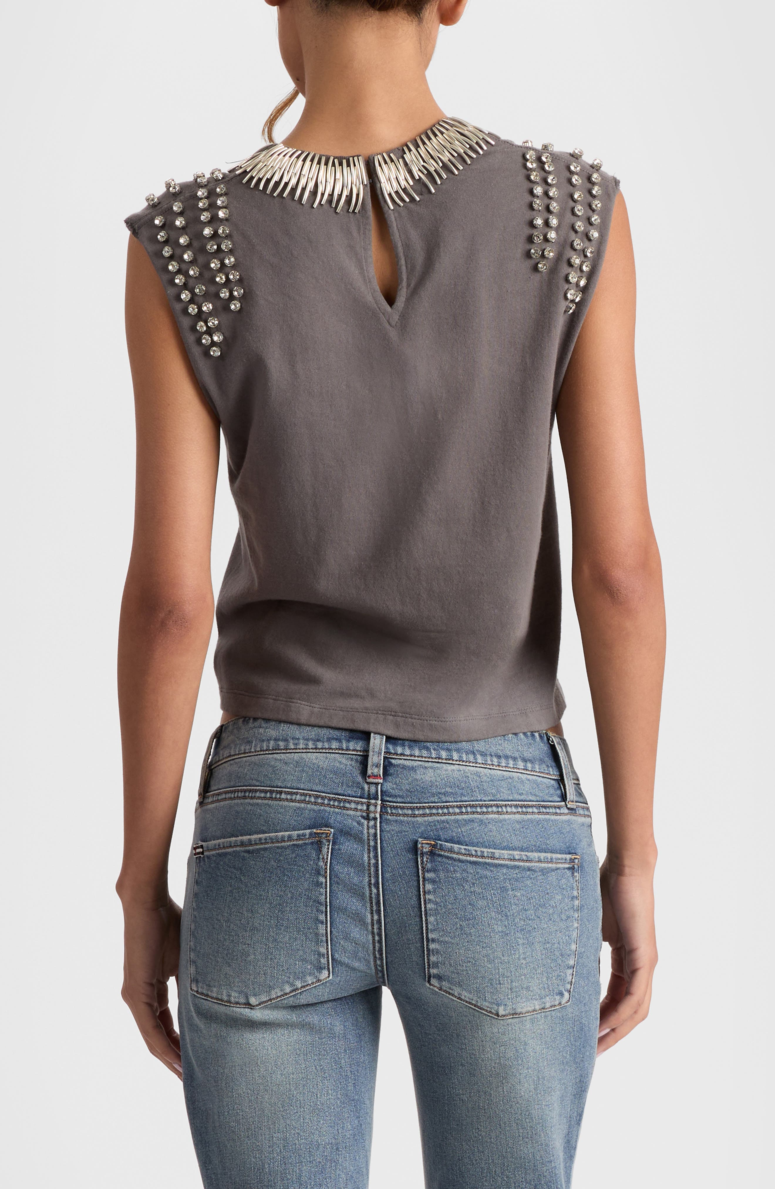 Alice + Olivia Micah Embellished Graphic Muscle Tee in Kiss World Tour at Nordstrom - 2