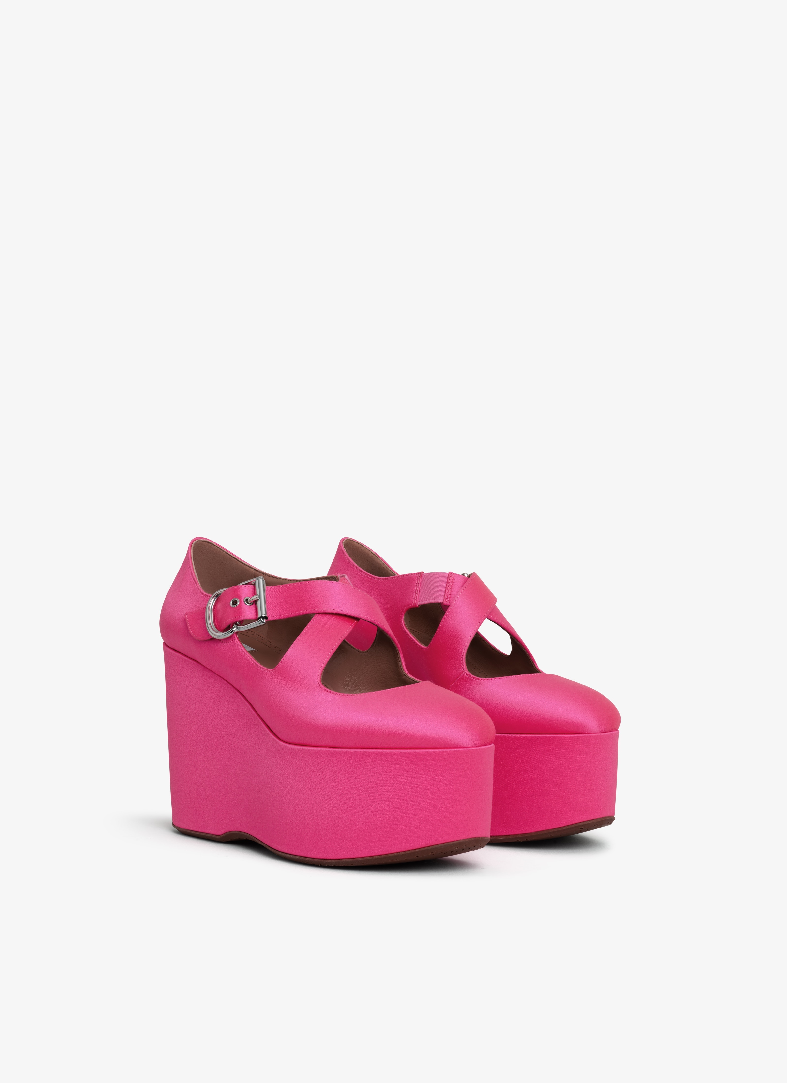CRISS CROSS WEDGES IN SATIN - 3