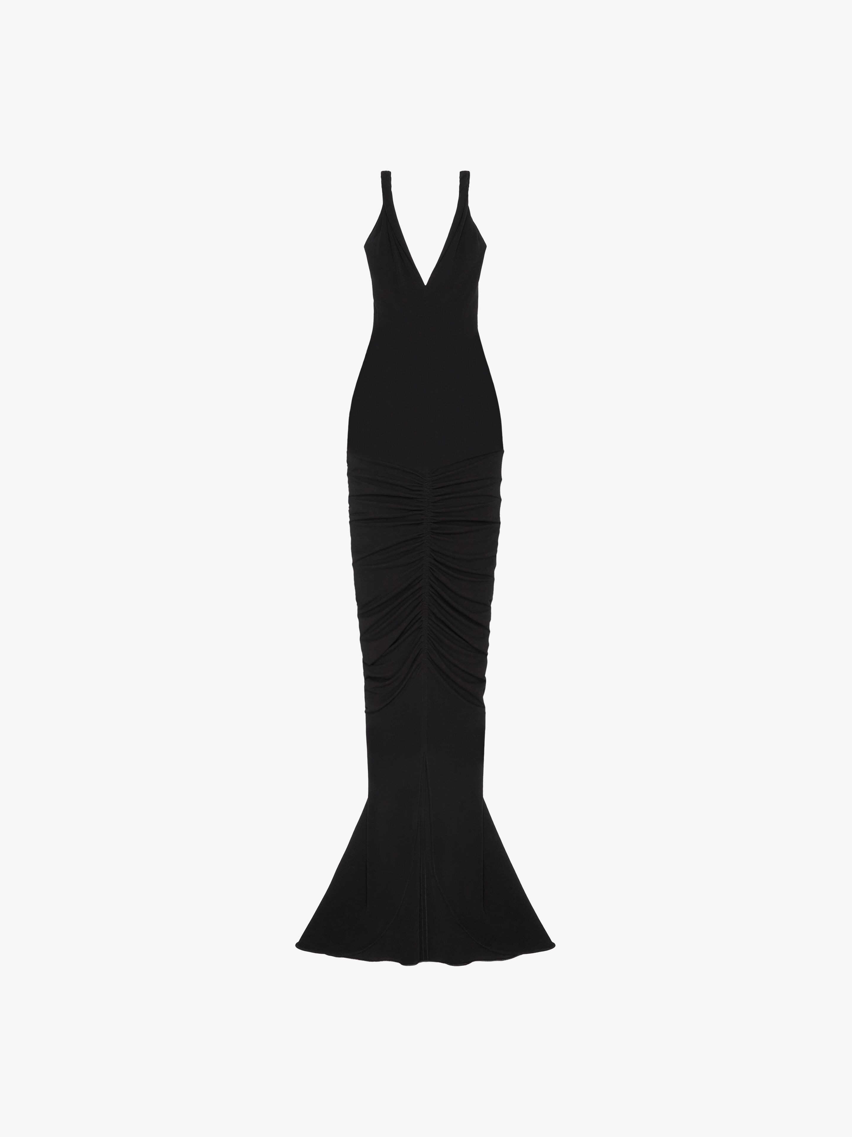 RUCHED DRESS WITH TWISTED STRAPS IN CREPE - 1