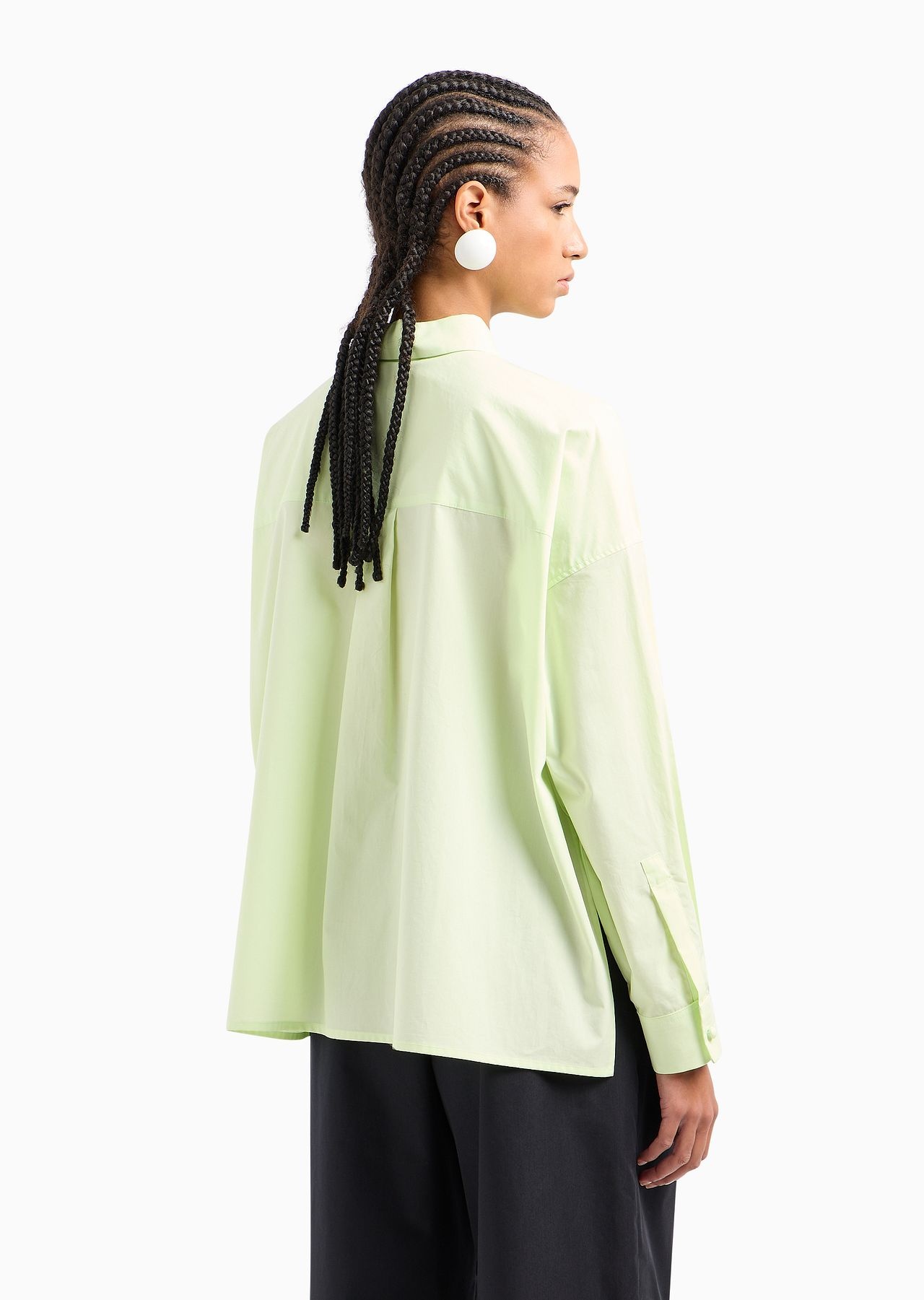 Poplin shirt with asymmetric hem and patch pocket - 3