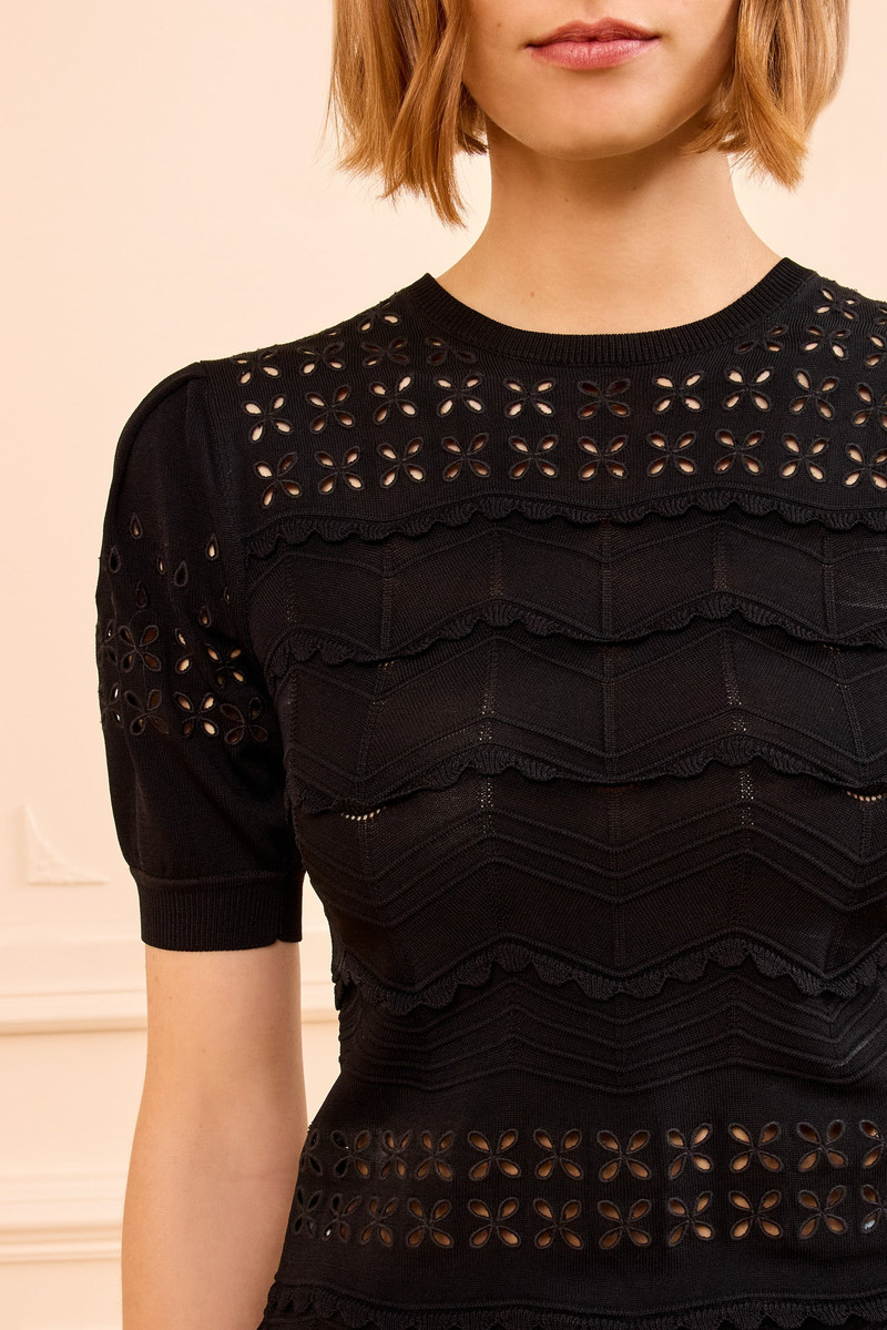 ULLA JOHNSON Marcelena Eyelet Knit Top outlook