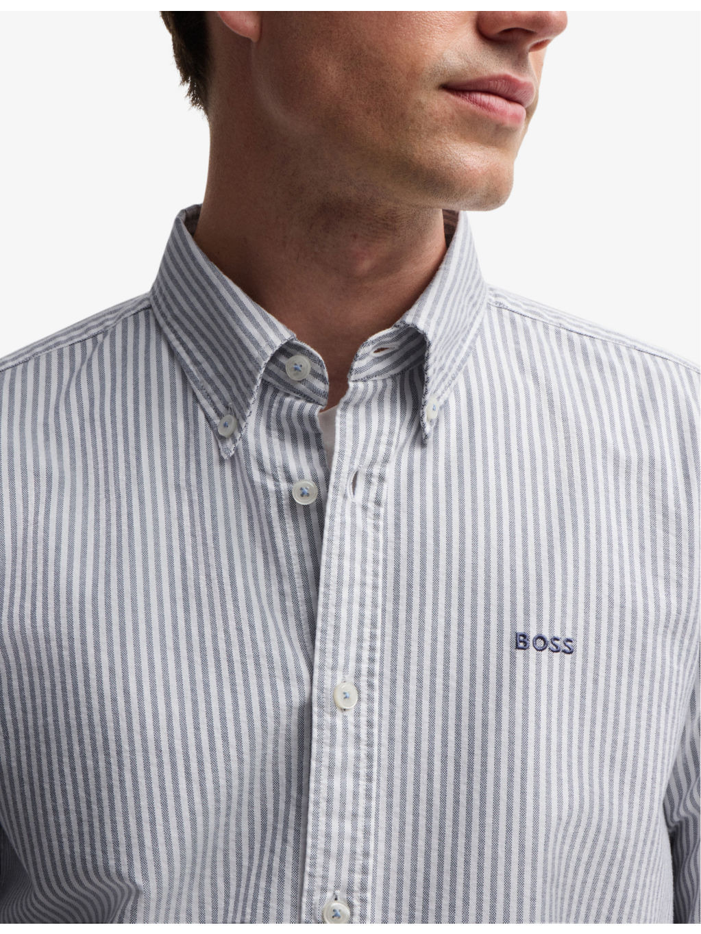 Slim-fit button-down Oxford-cotton shirt - 5