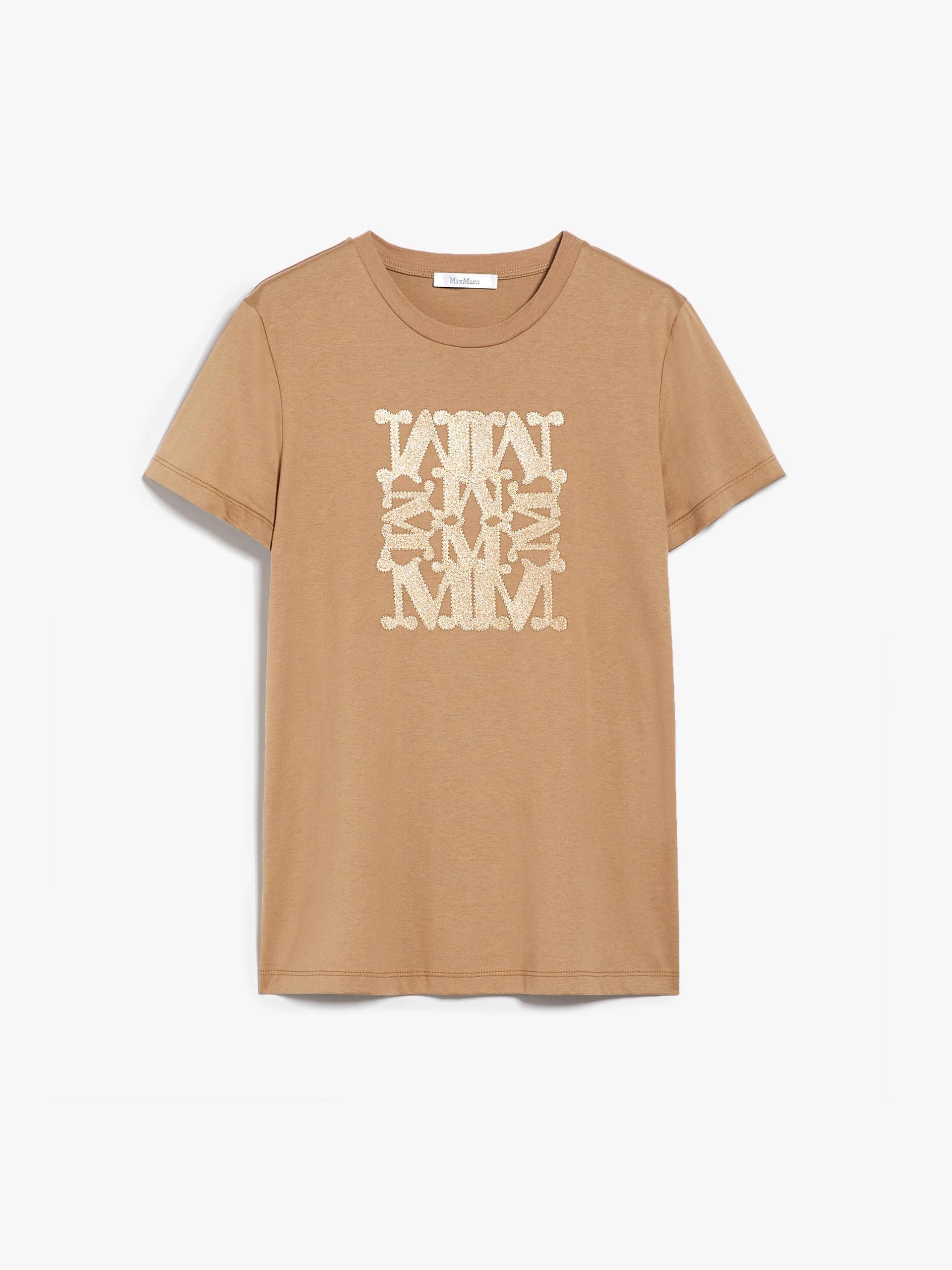 ★Max Mara★ TAVERNA Short Sleeve T-Shirt White 119410526000 Max Mara TAVERNA Cotton T-shirt with appliqué | REVERSIBLE