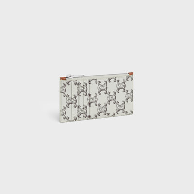 CELINE Zipped card holder in Triomphe canvas and calfskin outlook