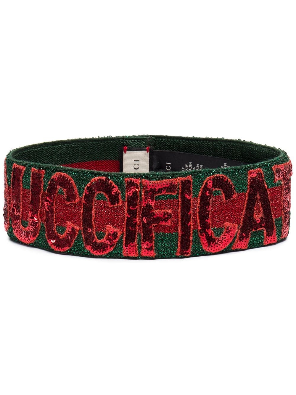 green and red sequin Guccification headband - 1