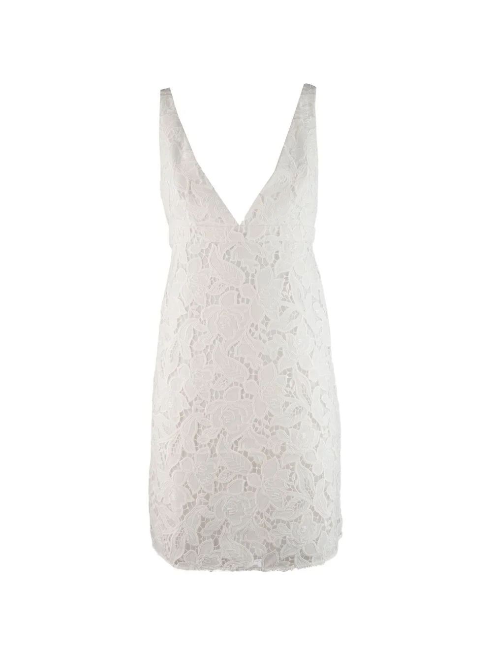 floral-lace V-neck dress - 1