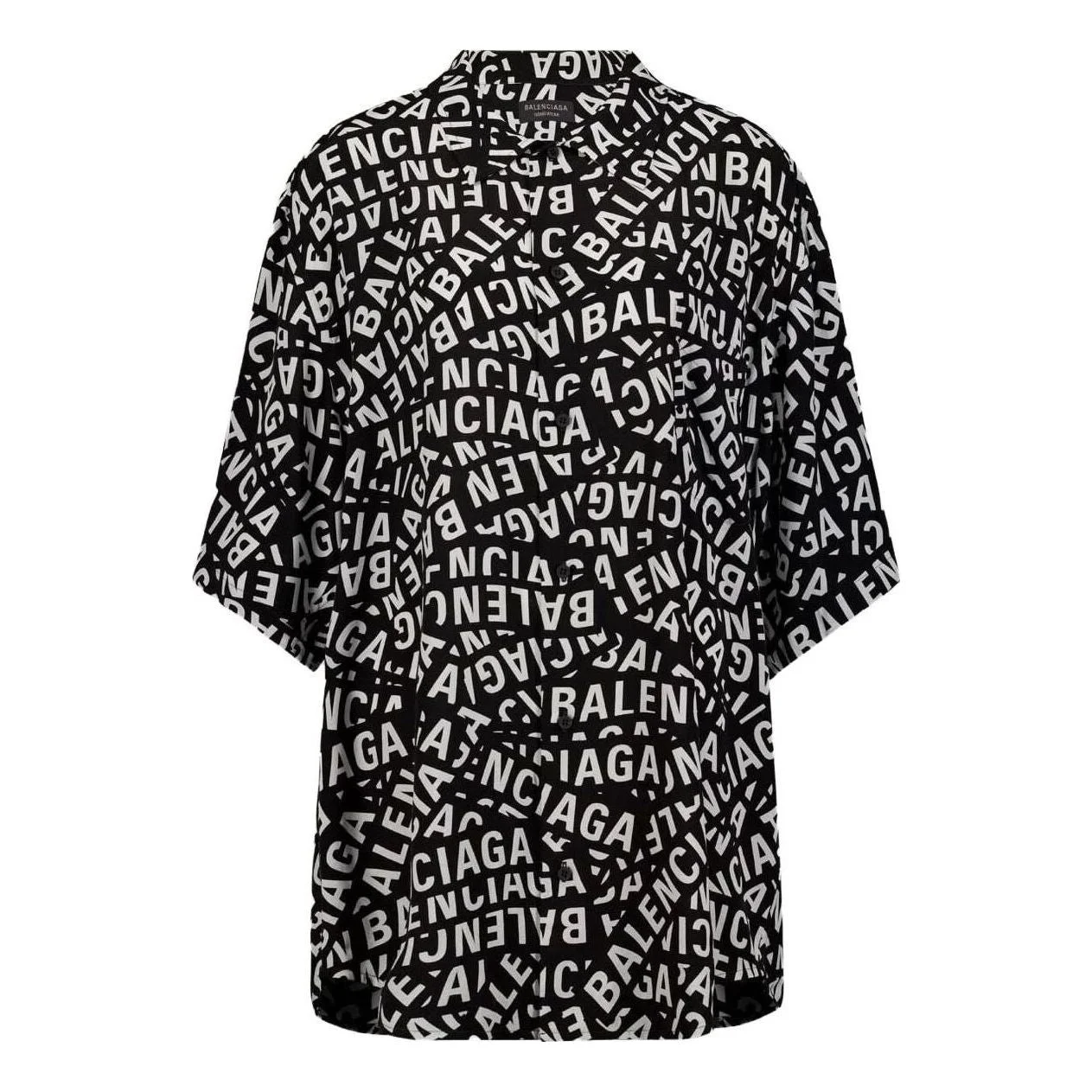 Balenciaga Logo Strips Minimal Short Sleeve Shirt 'Black' 681813TML21-1269 - 1