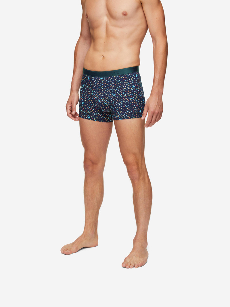 Derek Rose Men's Hipster Birds Pima Cotton Stretch Navy outlook