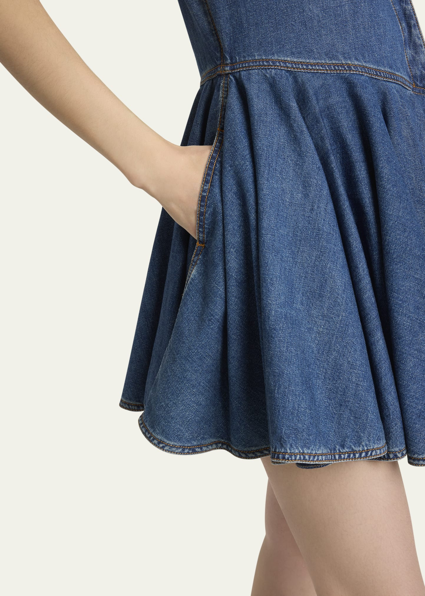 Sleeveless Denim Wrap Dress - 5