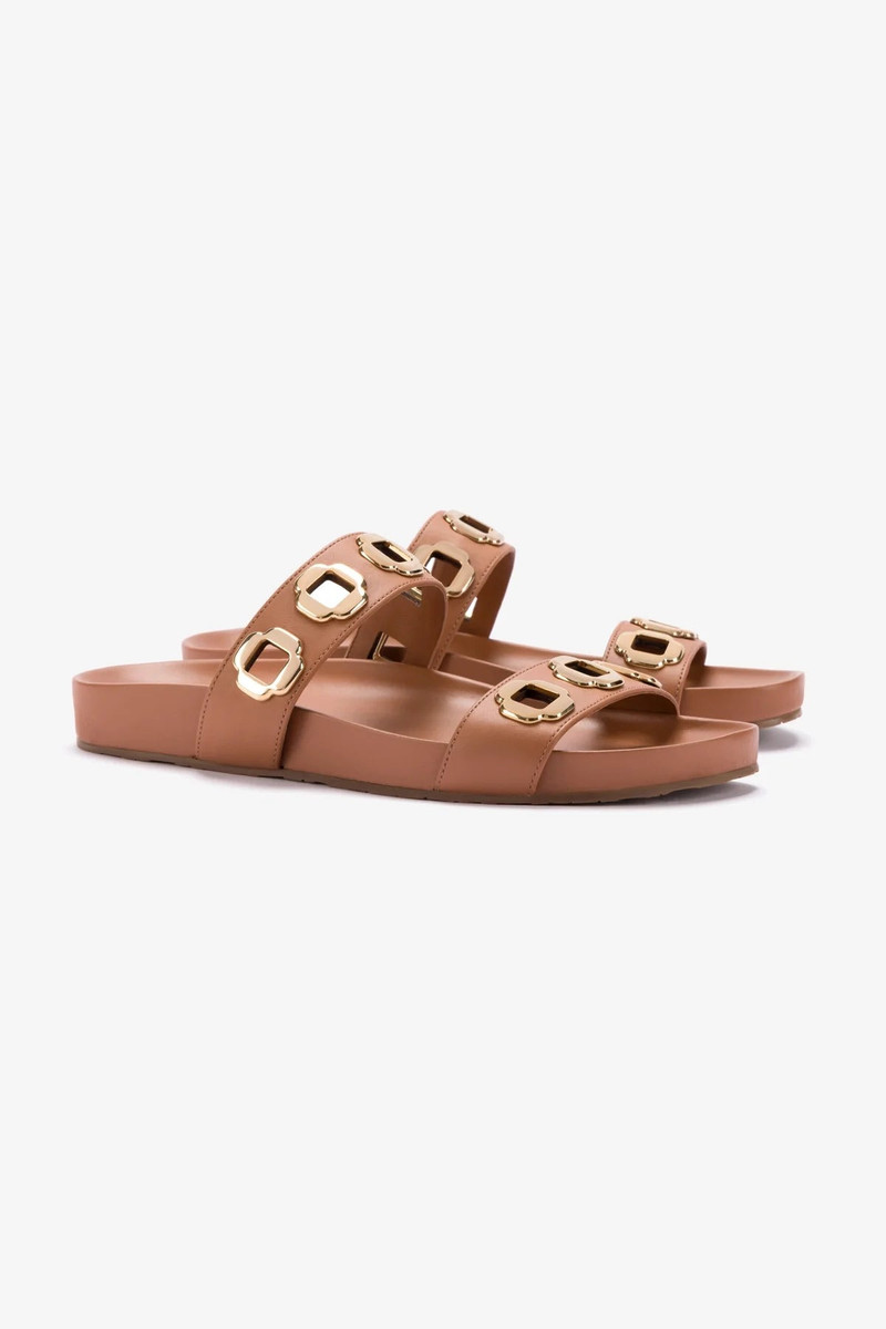 Milan Slide In Caramel Leather 3