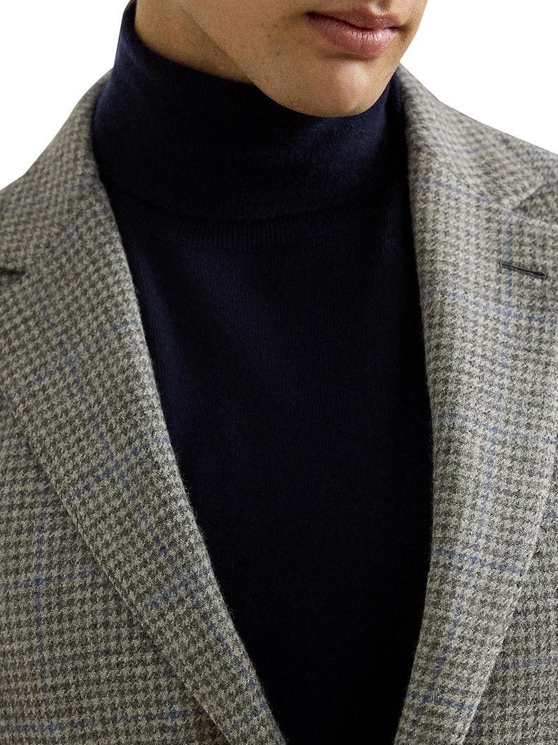 Men's Kent Hand-Tailored Houndstooth Jacket - Light Grey Multi Blue 5