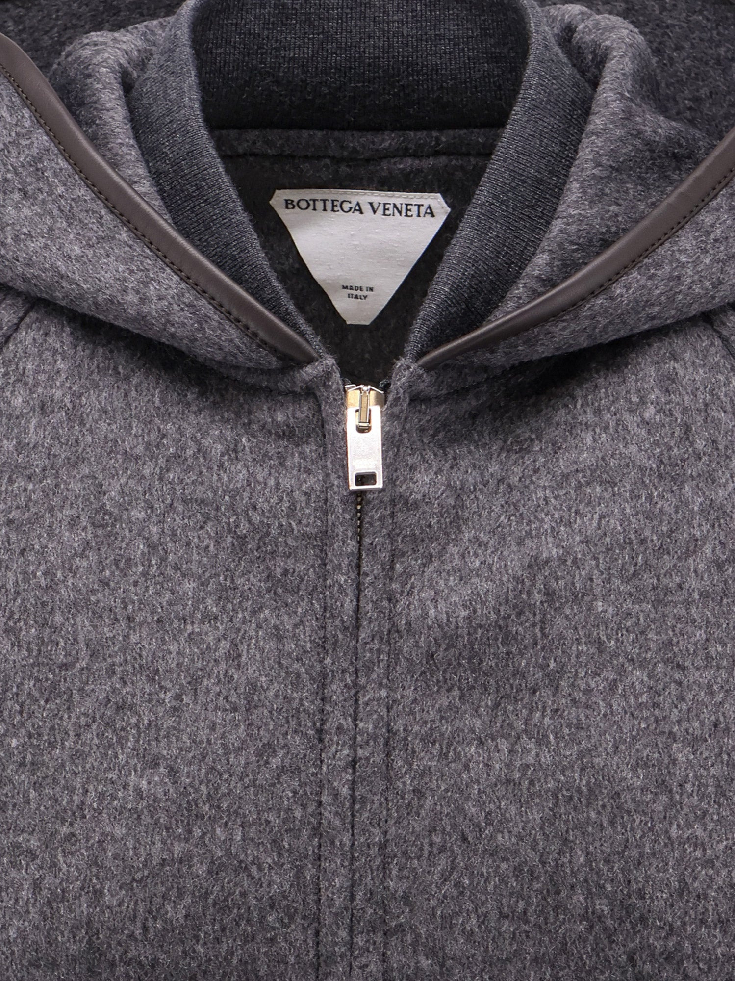 Bottega Veneta Wool Jacket With Leather Profiles - 3