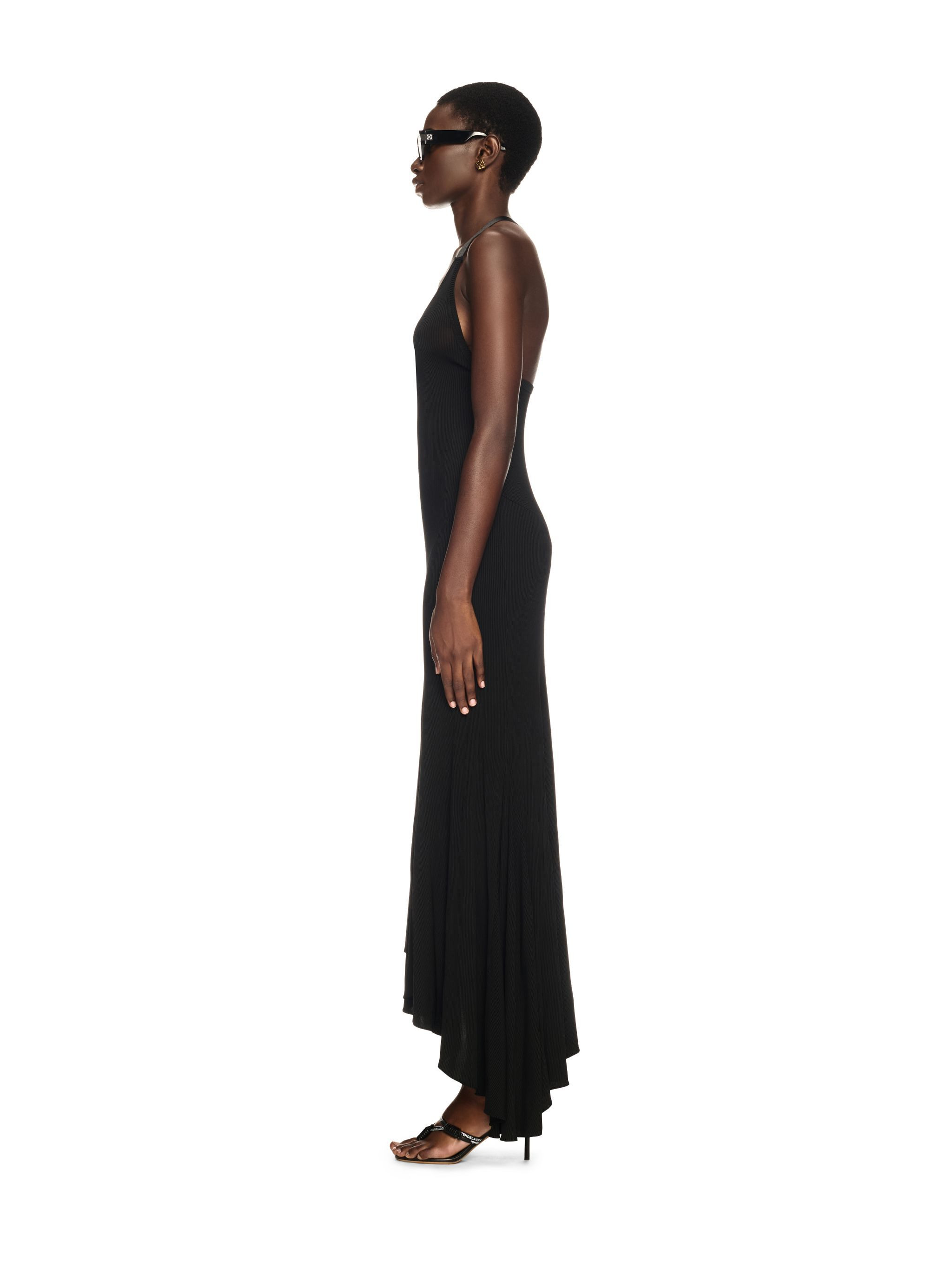 Black Ribbed Dress - 3