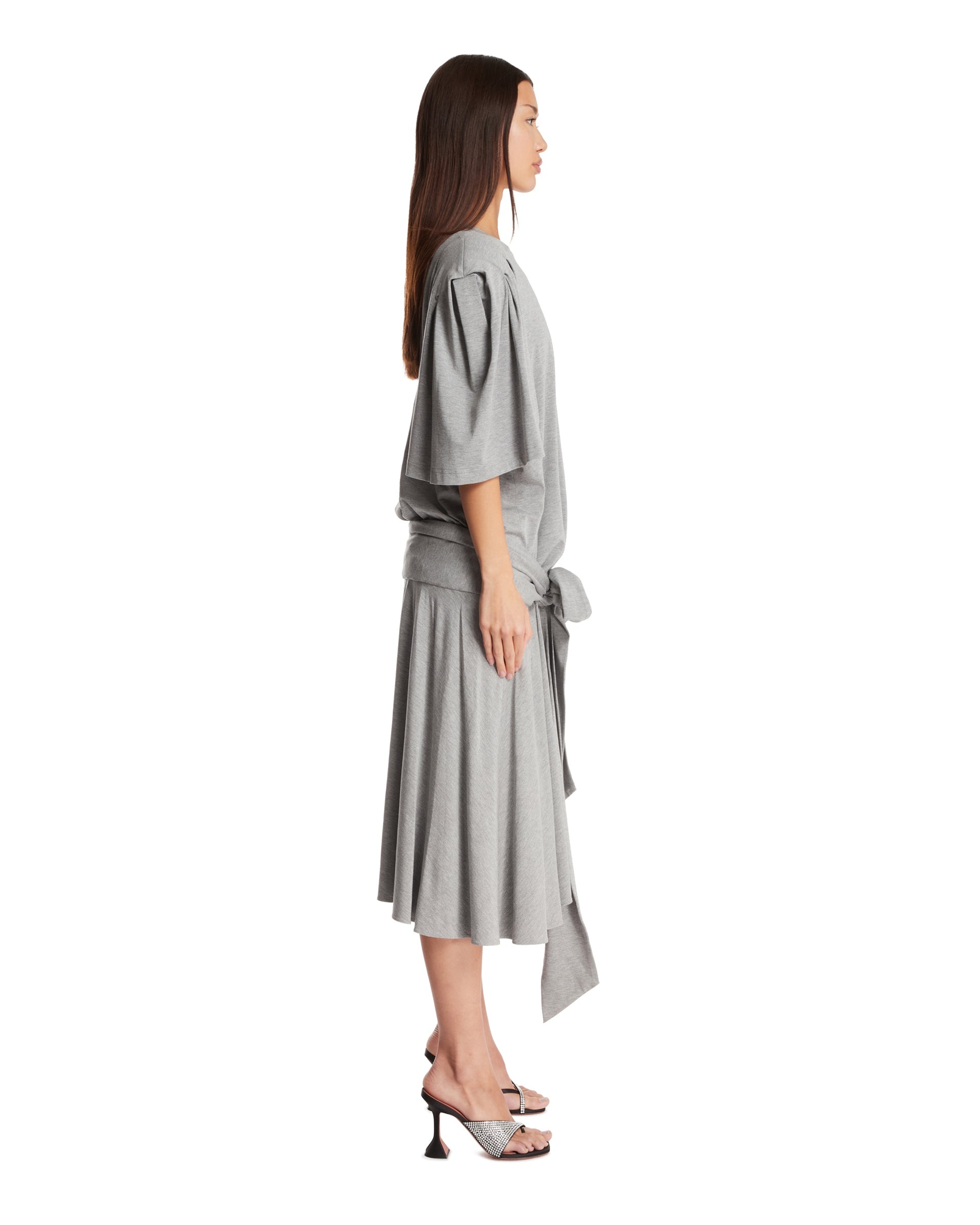 Gray Cotton Midi Dress - 5