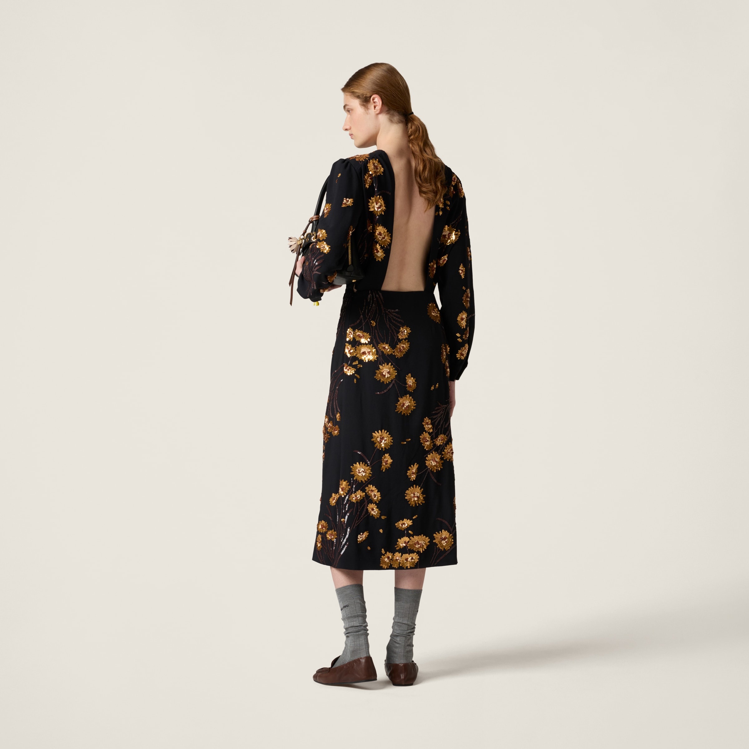Embroidered sablé dress - 3