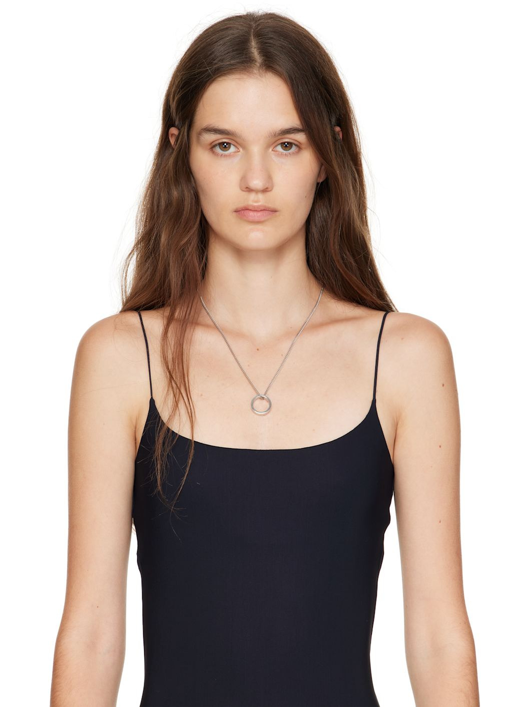 Minimal Logo Ring Pendant Necklace - 2