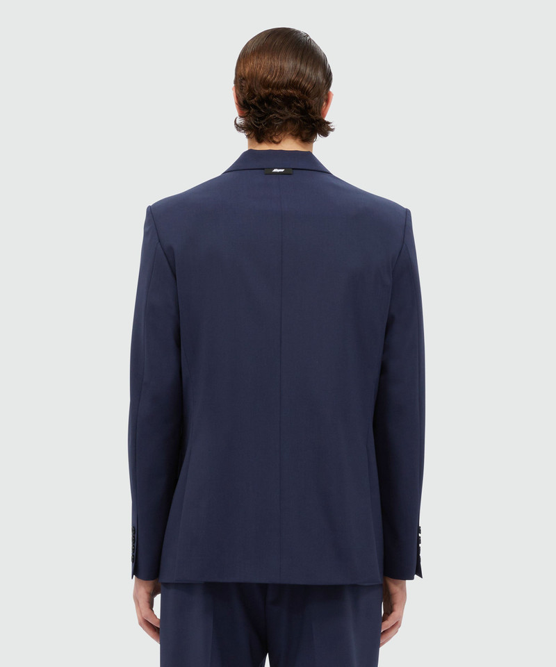 Double-breasted jacket in blue virgin wool 3