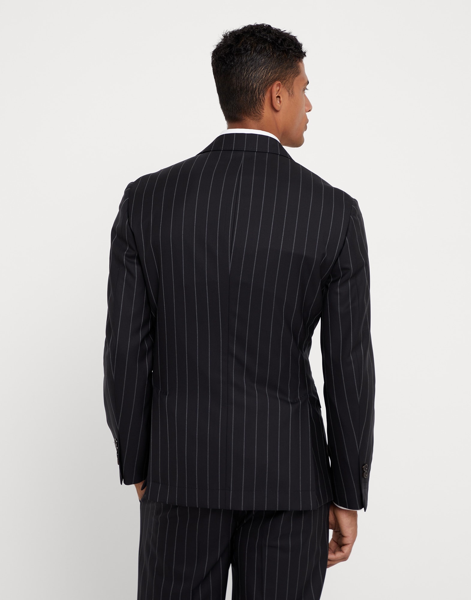 Super 150s virgin wool wide chalk stripe batavia blazer - 2