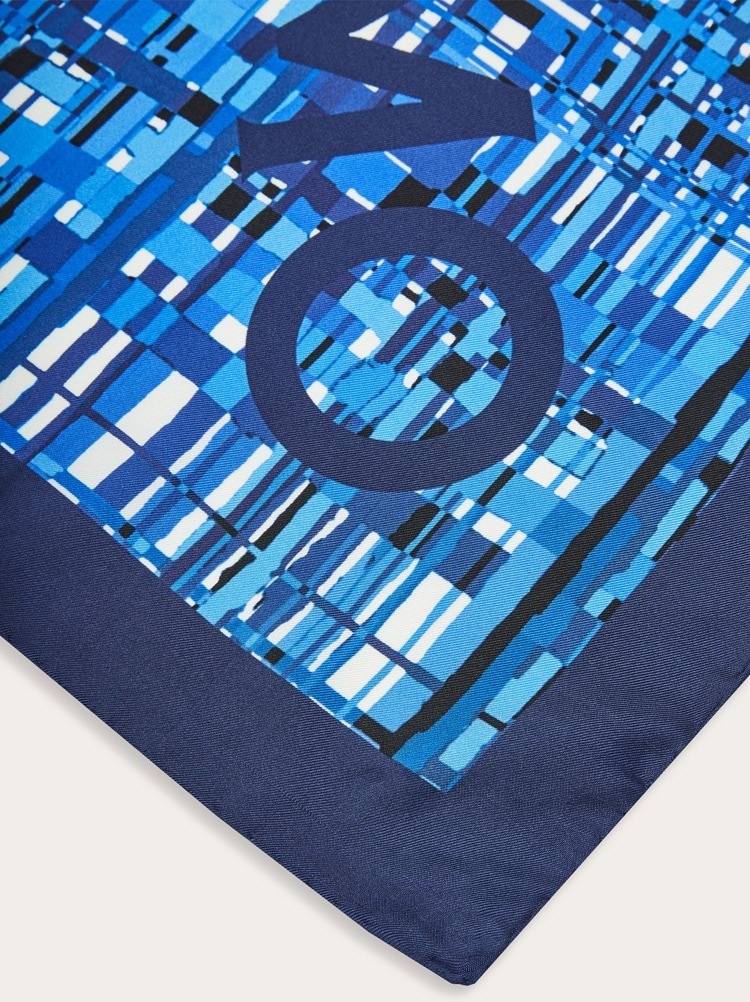 CHECK PRINT SILK FOULARD - 3