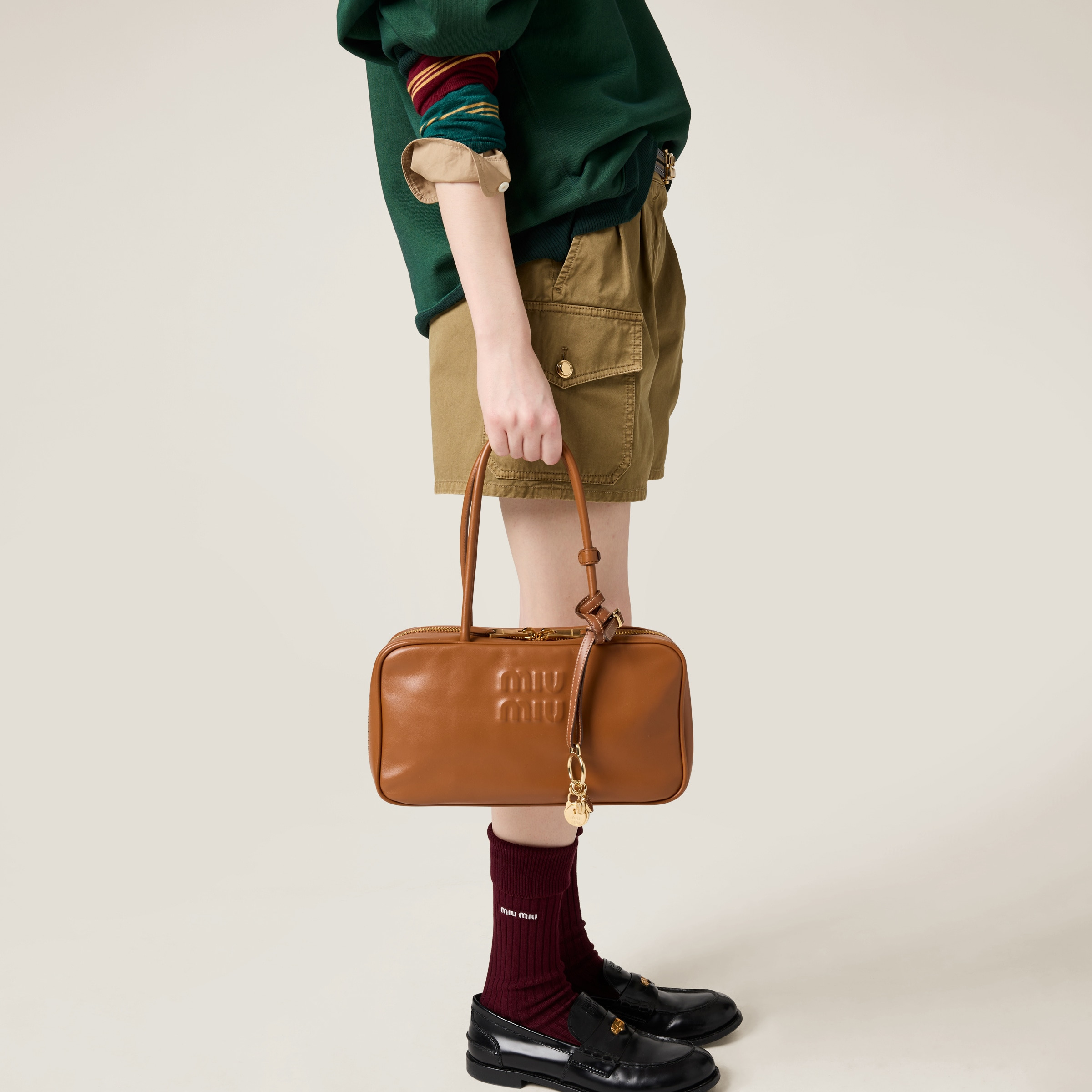 Beau leather top-handle bag - 5