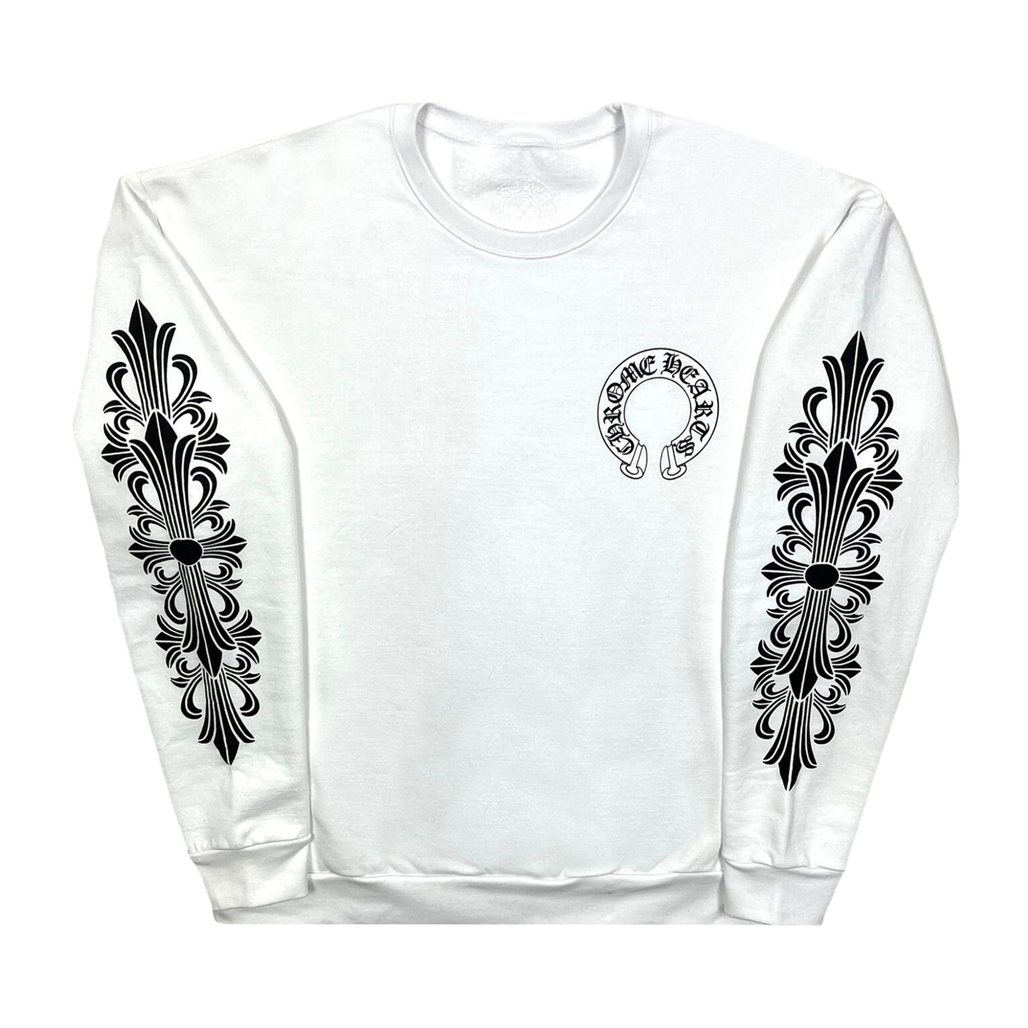 Chrome Hearts Horseshoe Logo Crewneck 'White' - 1