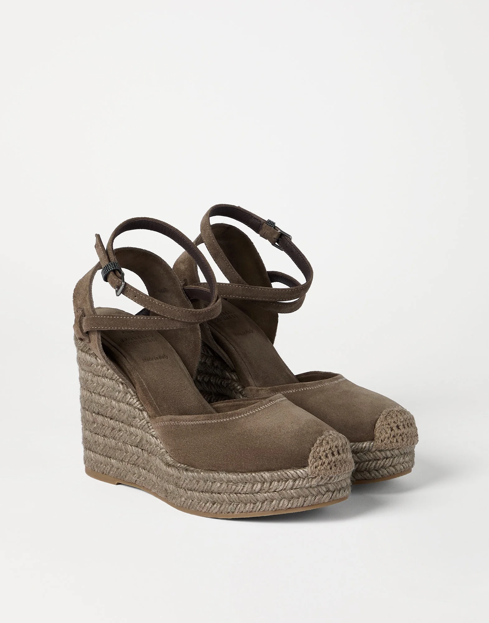 Suede espadrille wedges with precious loop - 1