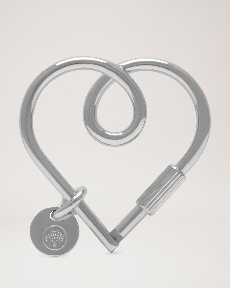Looped Heart Keyring Silver Zinc 1